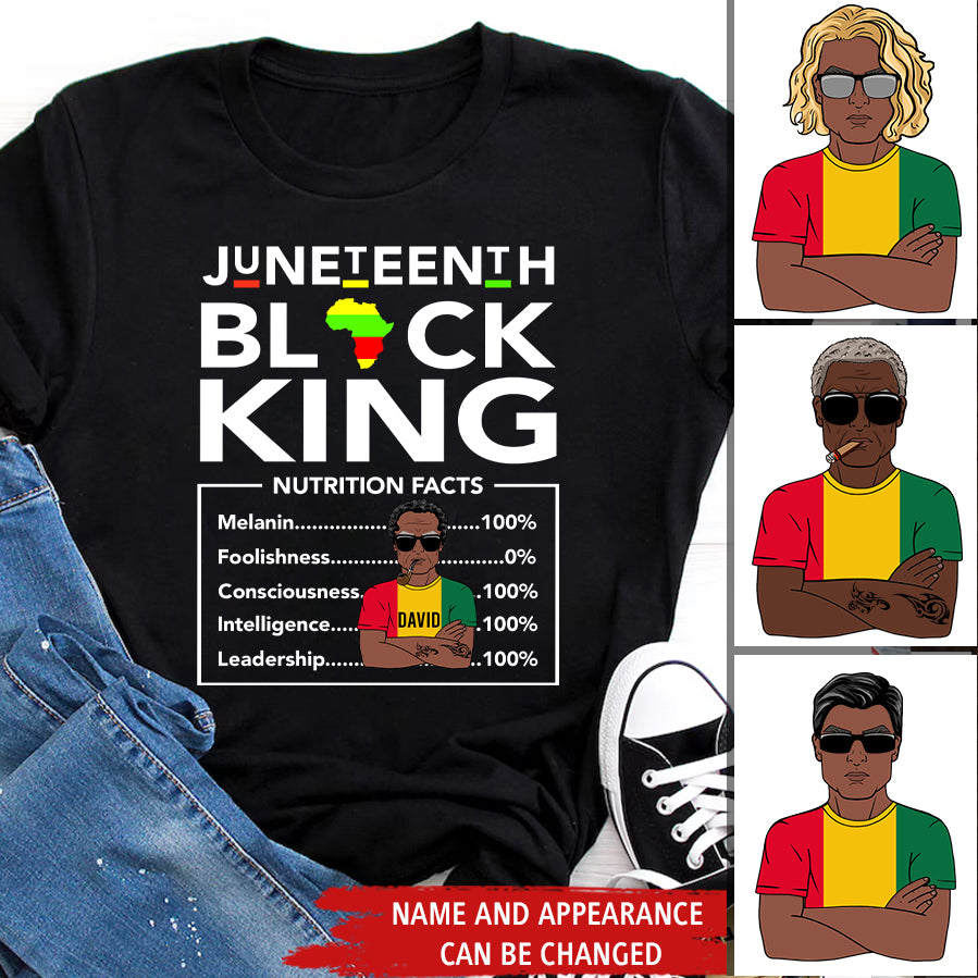Juneteenth Shirt, Custom Juneteenth Shirt, Juneteenth Black King Melanin Dad Fathers Day Men Father Fun T-Shirt