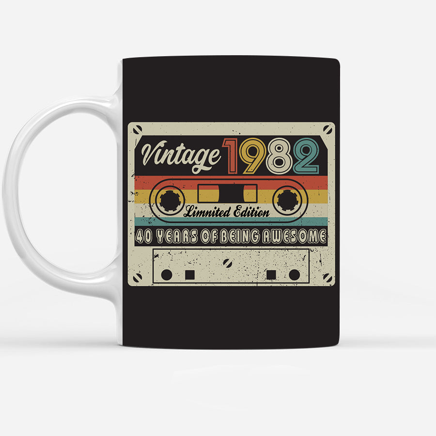 Vintage 1982 Mug, 40th Birthday Mug, Gifts For 40 Years Old, 40 And Fabulous Mug, Turning 40 And Fabulous Birthday Cotton Mug