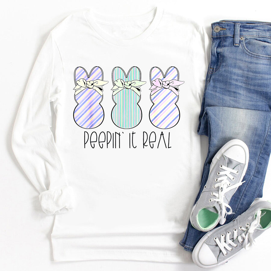 Easter Shirt Easter Bunnies Easter Bunny For Easter Peepin&#39; It Real T-Shirt Funny Easter Gift