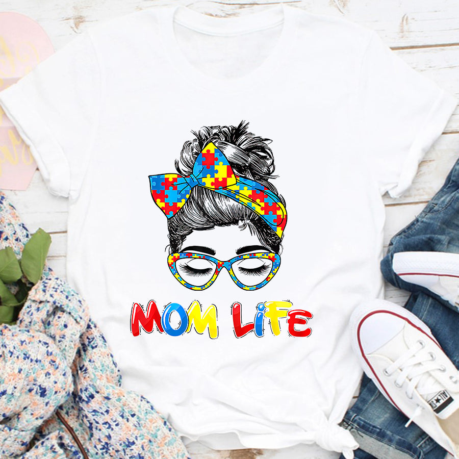 Autism Awareness Mom Life T-Shirt Autism Awareness Shirt For Women