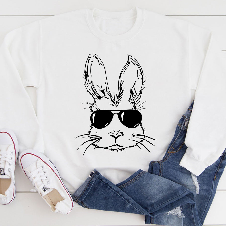 Easter Shirt Bunny Face With Sunglasses Easter Day T-Shirt Funny Easter Gift For Men
