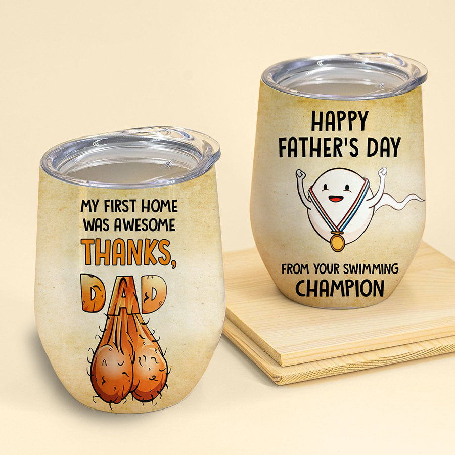 Personalized Wine Tumbler, dad wine tumbler, Happy Father‘s Day, wine cups with lids, Father Day Gift, wine tumbler