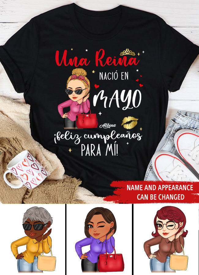 Camisa De Cumpleaños De Mayo, Camisa De Cumpleaños Personalizada, Reinas Nacidas En Mayo, Regalos De Cumpleaños De Mayo, Camisas De Mayo Para Mujeres