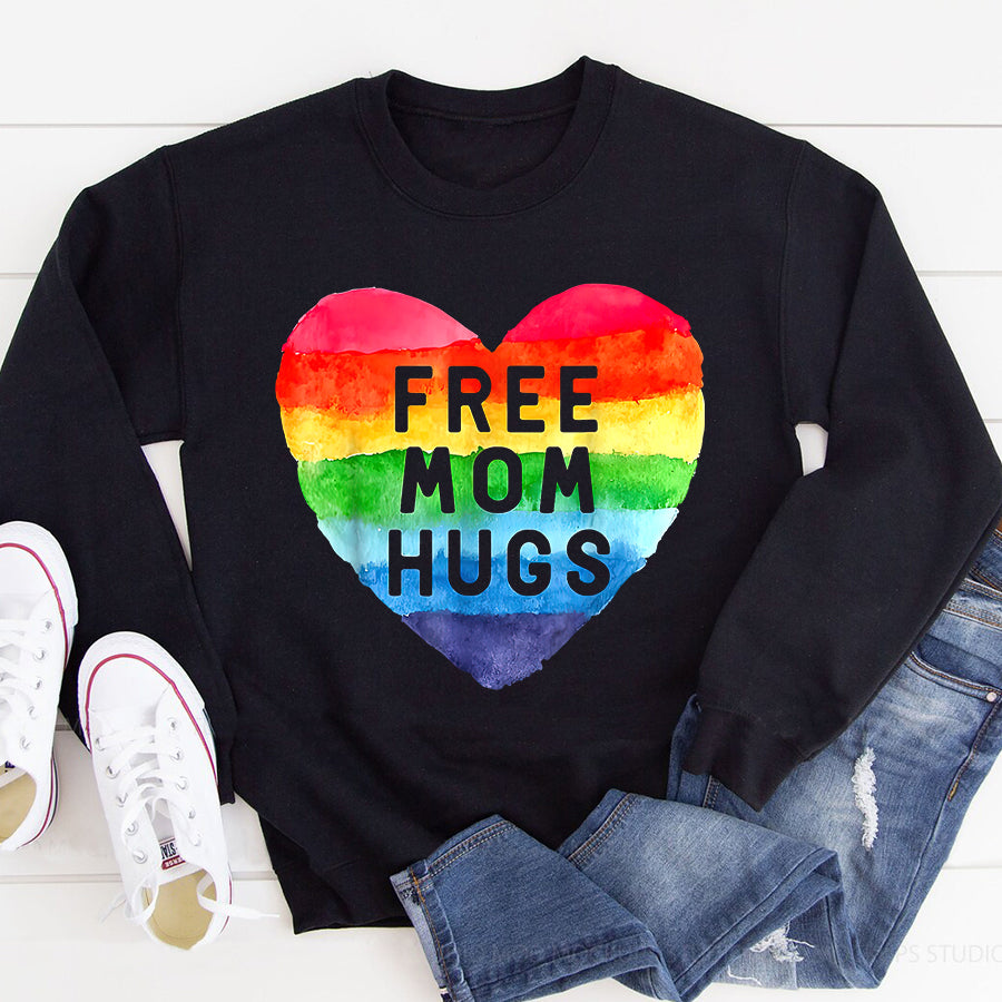 LGBT Shirts, Rainbow Pride Shirt, Free Mom Hugs Rainbow Pride LGBT T-Shirt
