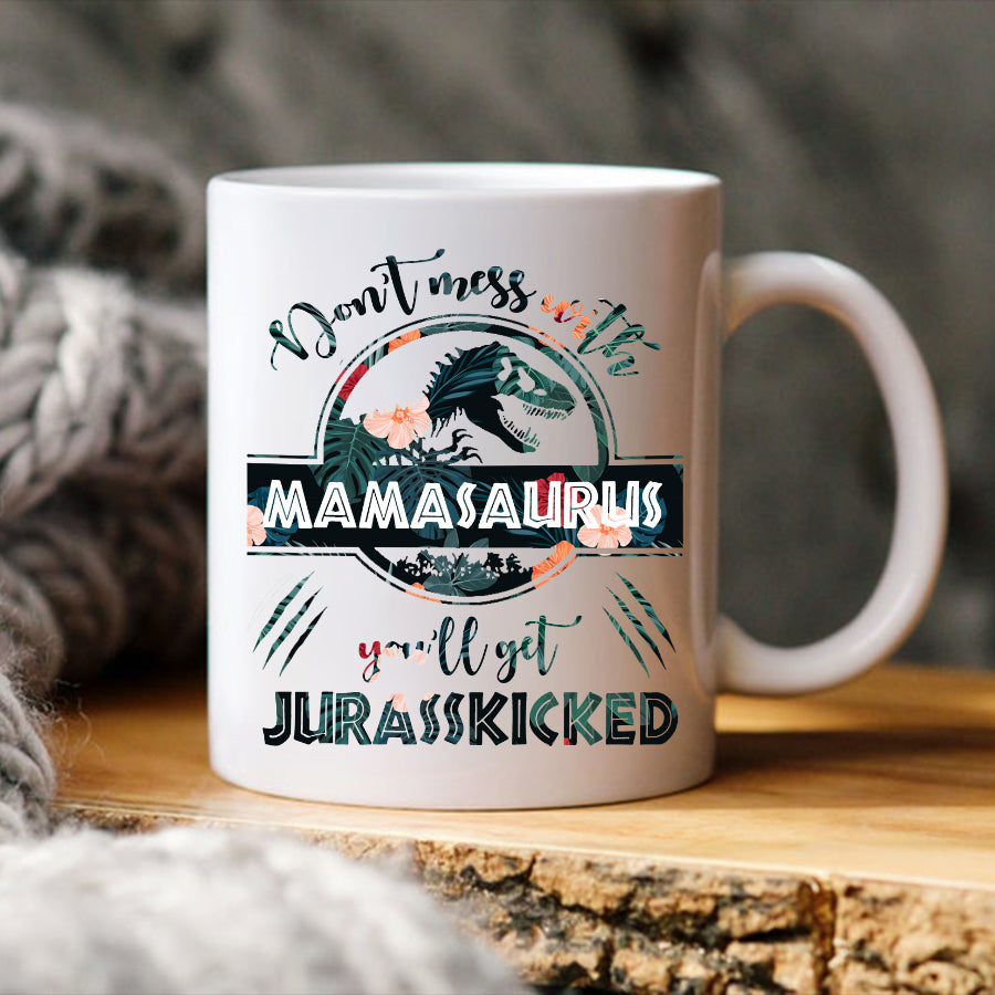 Don't mess with mamasaurus mug, Personalized Mama Mug, Mother's Mug