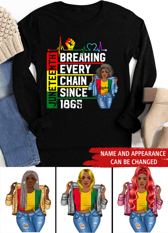 Juneteenth Shirt, Custom Juneteenth Shirt, Breaking Every Chain Since 1865 Juneteenth Black History T-Shirt