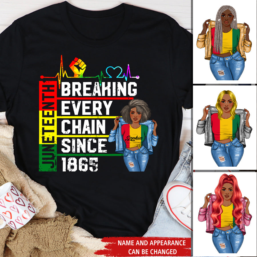 Juneteenth Shirt, Custom Juneteenth Shirt, Breaking Every Chain Since 1865 Juneteenth Black History T-Shirt
