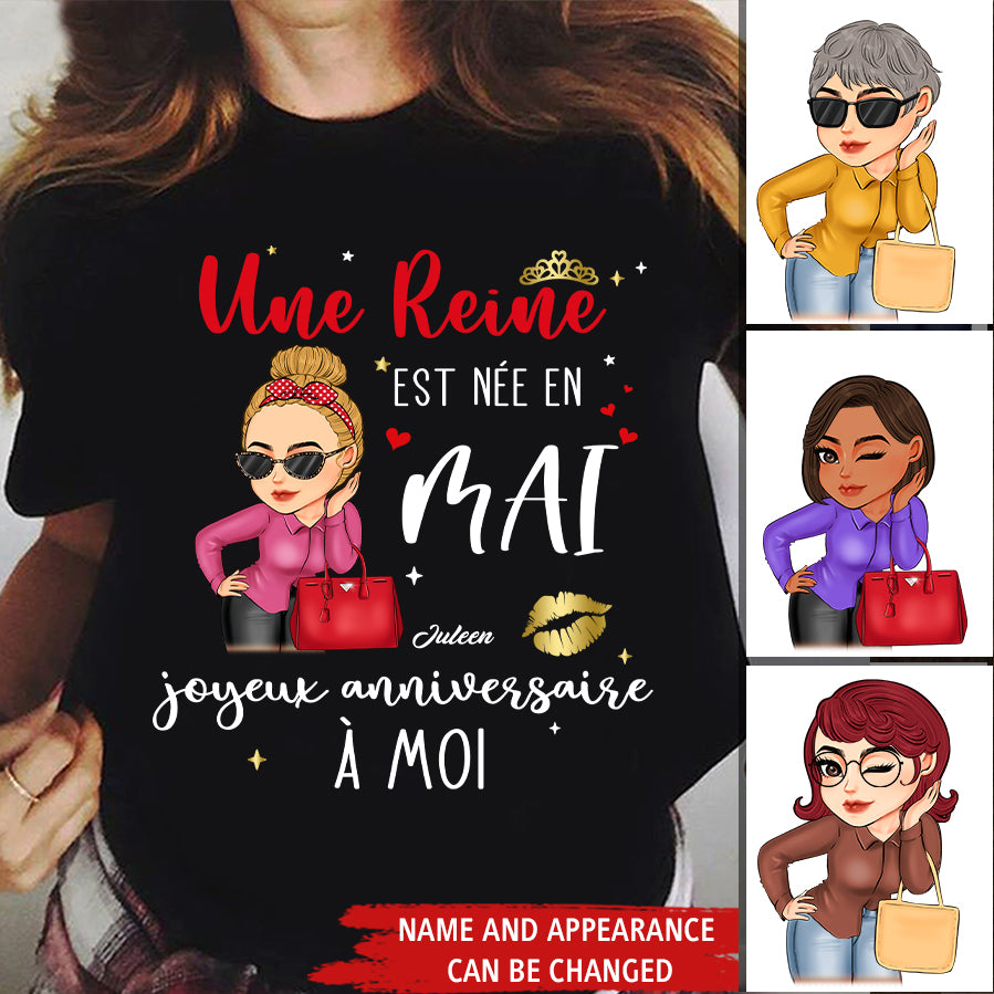 Chemise D'anniversaire De Mai, Chemise D'anniversaire Personnalisée, Reines Nées En Mai, Cadeaux D'anniversaire De Mai, Chemises De Mai Pour Les Femmes