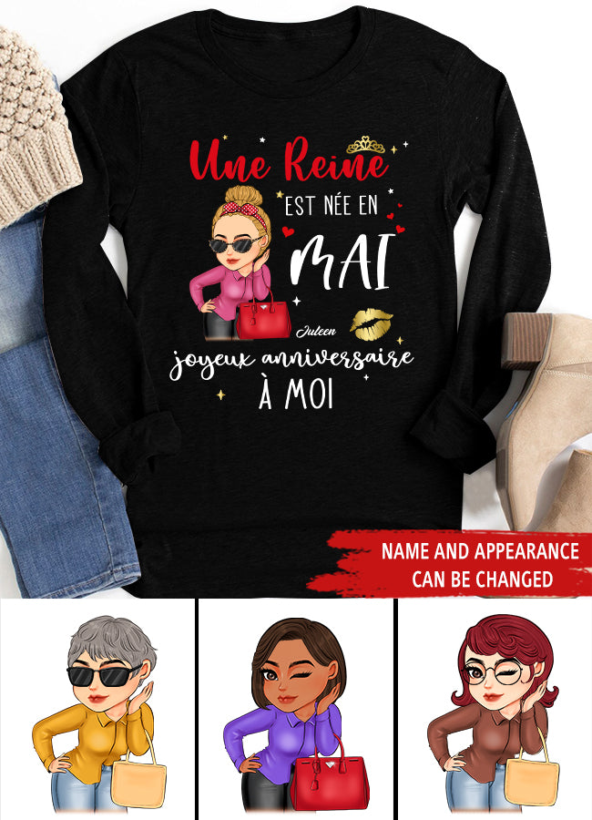 Chemise D&#39;anniversaire De Mai, Chemise D&#39;anniversaire Personnalisée, Reines Nées En Mai, Cadeaux D&#39;anniversaire De Mai, Chemises De Mai Pour Les Femmes