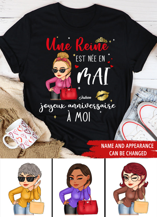 Chemise D&#39;anniversaire De Mai, Chemise D&#39;anniversaire Personnalisée, Reines Nées En Mai, Cadeaux D&#39;anniversaire De Mai, Chemises De Mai Pour Les Femmes