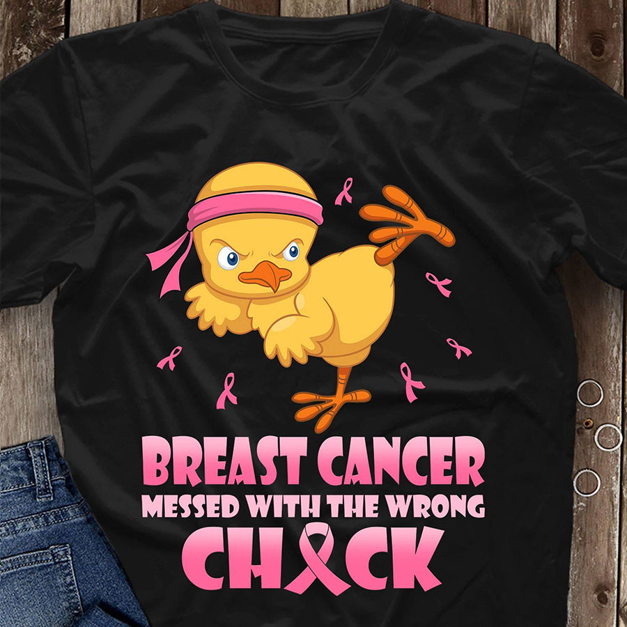 Breast Cancer messed with the wrong chick  Breast Cancer Awareness t Shirts, Gifts For Breast Cancer Awareness Month