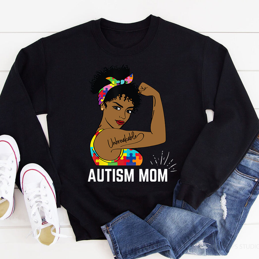 Autism Awareness Mom Life April Afro Mother Black Women Gift T-Shirt Autism Awareness Shirt For Women