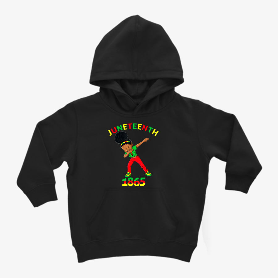 Juneteenth Shirt Dabbing Black Princess Juneteenth 1865 Brown Skin Girls Kids T-Shirt