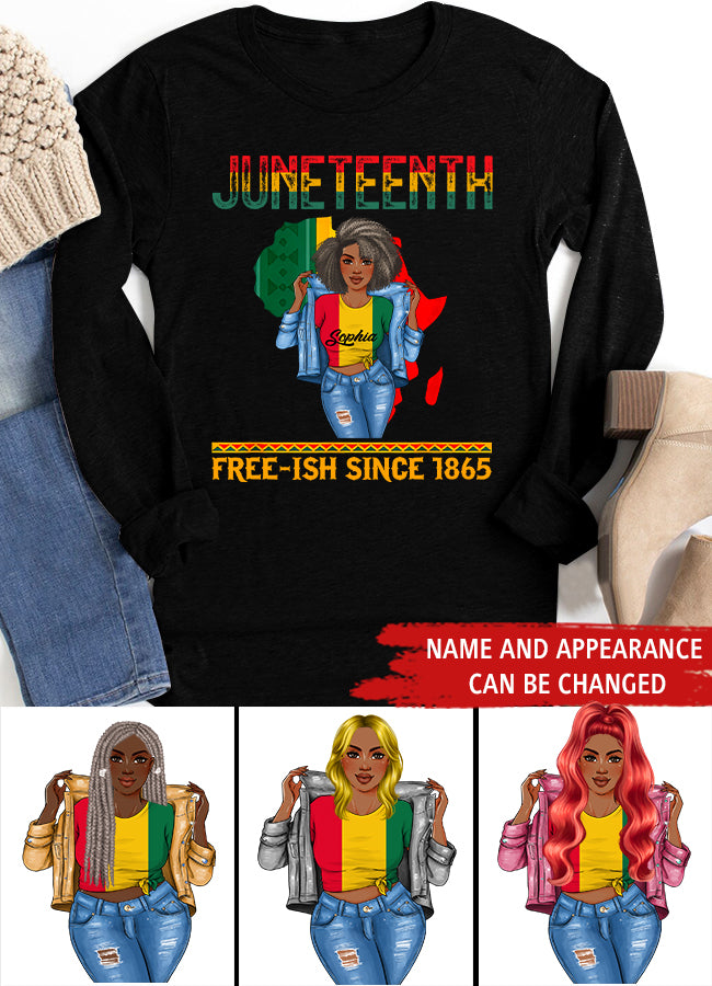 Juneteenth Shirt, Custom Juneteenth Shirt, Juneteenth Freeish Since 1865 Melanin Ancestor Black History T-Shirt