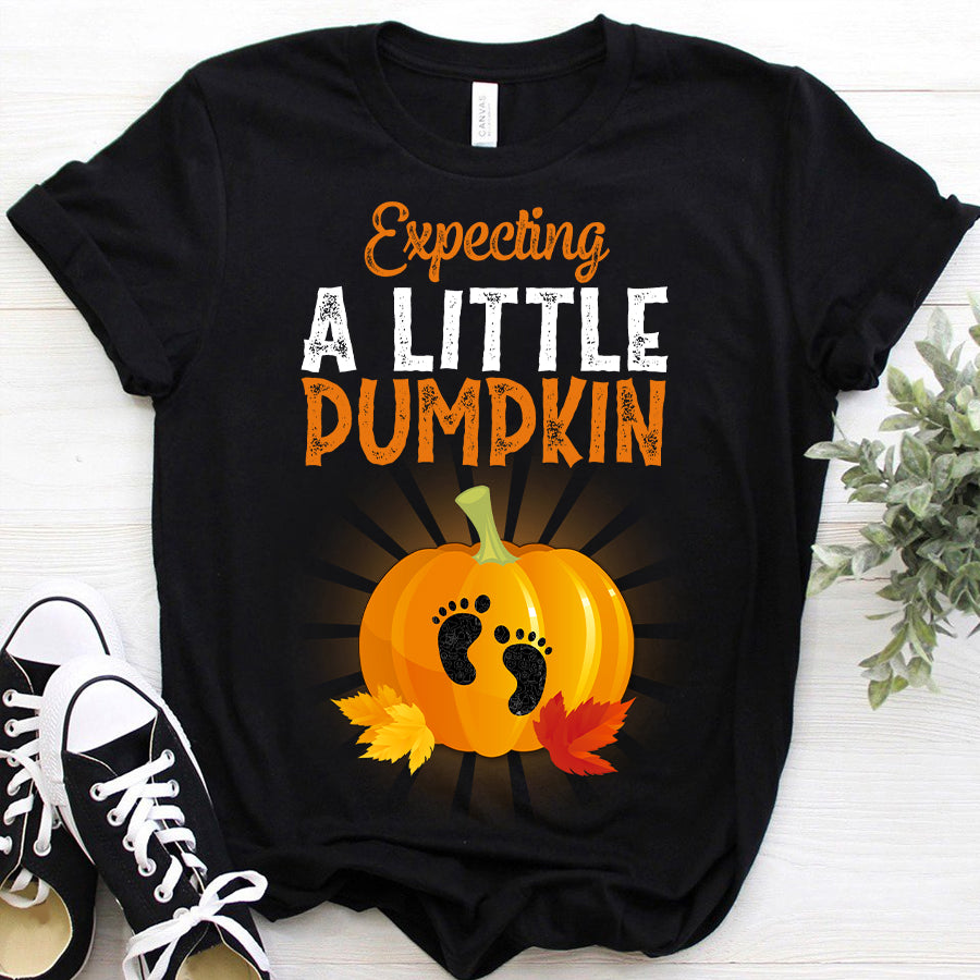 Expecting a little pumpkin halloween t shirt, funny Pumpkin shirts, pumpkin maternity shirt, gift for women