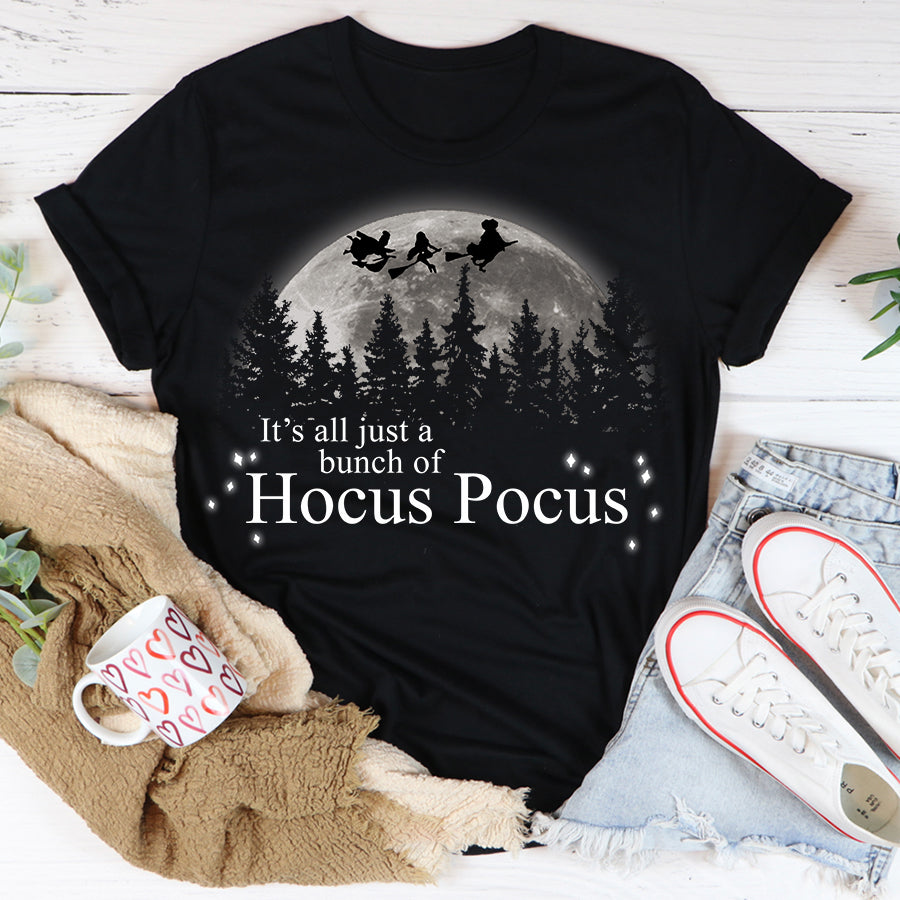 It&#39;s all just a bunch of hocus pocus halloween movie t shirt, funny halloween shirt, hocus pocus plus size shirt, Witch shirt lover gift for women