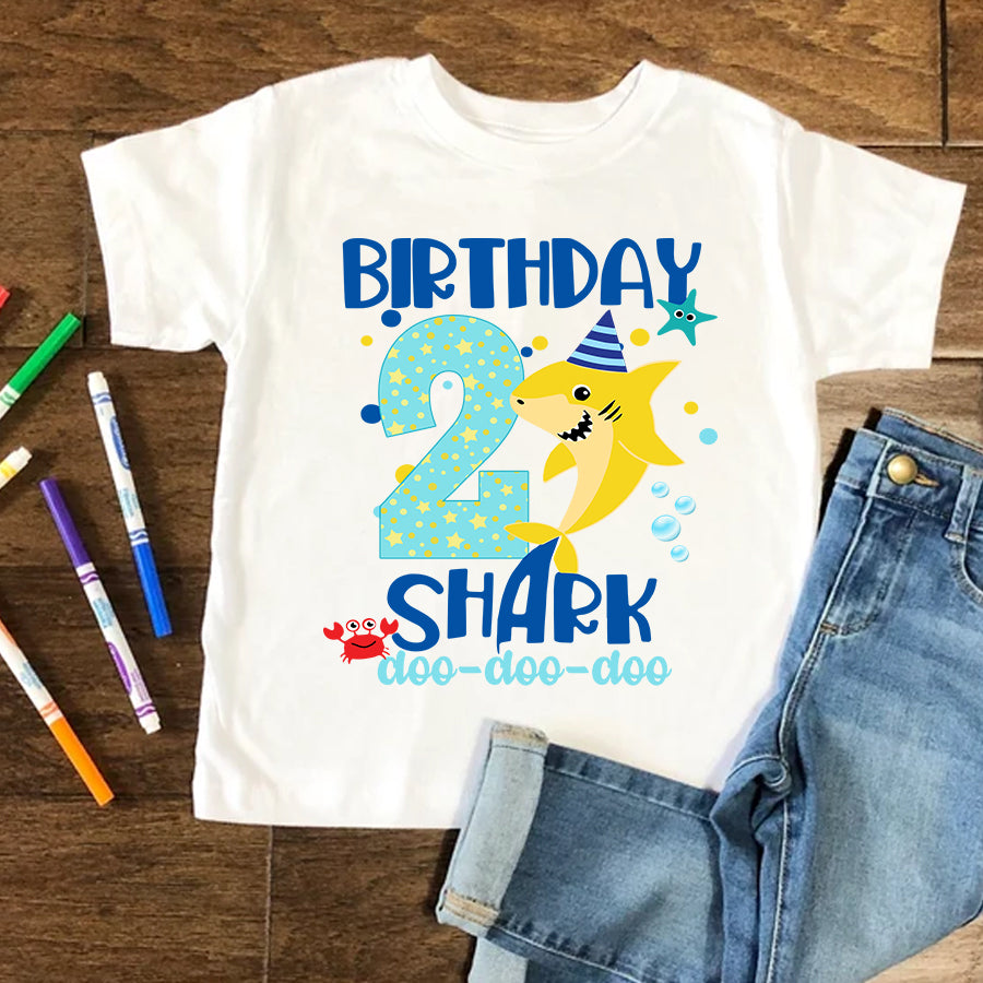 Second Birthday Shirt, 2nd Birthday Shirt, Two Years Old Birthday Shirt, Baby Shark T Shirt, 2 Years Old Birthday, Birthday Countdown, Baby Shirt