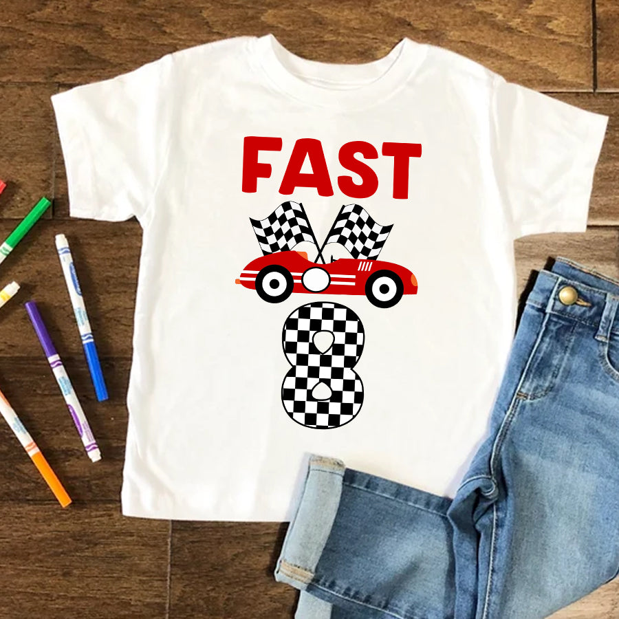 8th Birthday Shirt, Car Birthday Shirt, Eight Birthday Shirt, 8th Birthday T Shirt, Baby Shirt