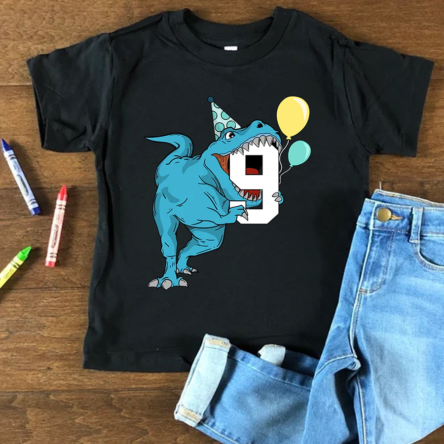 9th Birthday Shirt, Dinosaur Birthday Shirt, Nine Birthday Shirt, 9th Birthday T Shirt, Baby Shirt