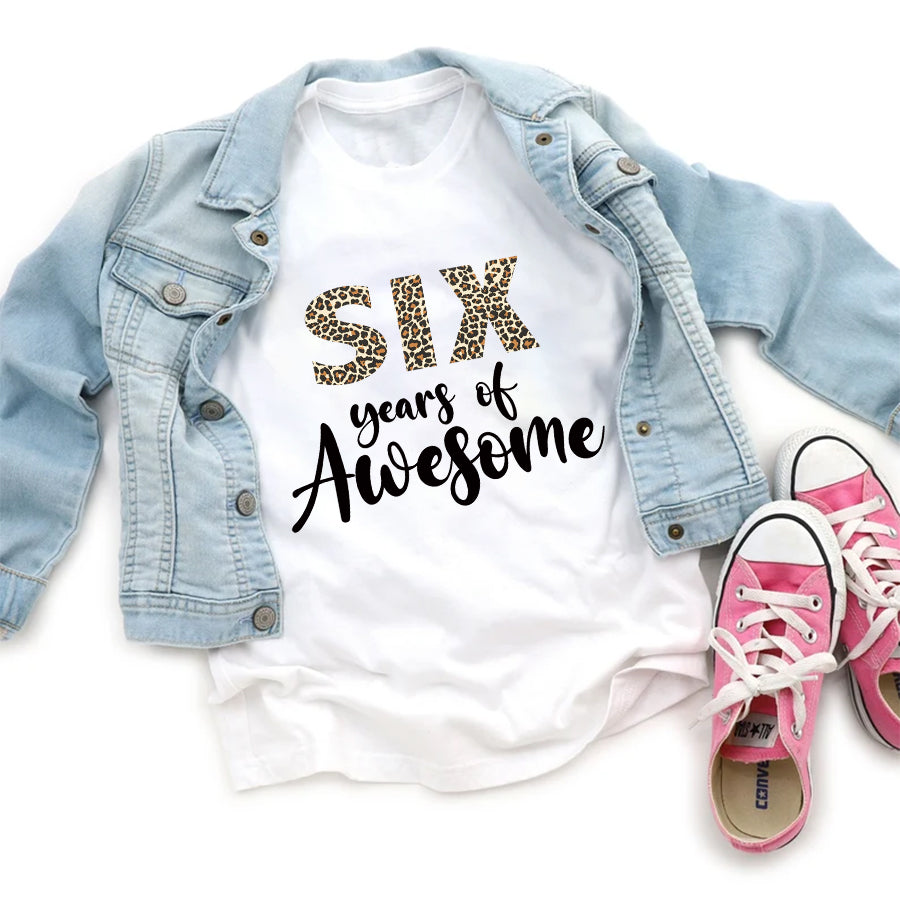 6th Birthday Shirt, Leopard Birthday Shirt, Six Birthday Shirt, 6th Birthday T Shirt, Baby Shirt