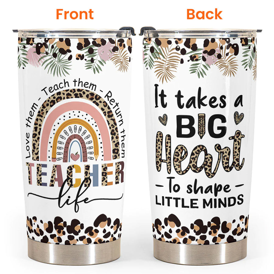 Teacher Gift Tumbler With Straw Fast Shipping It Takes A Big Heart