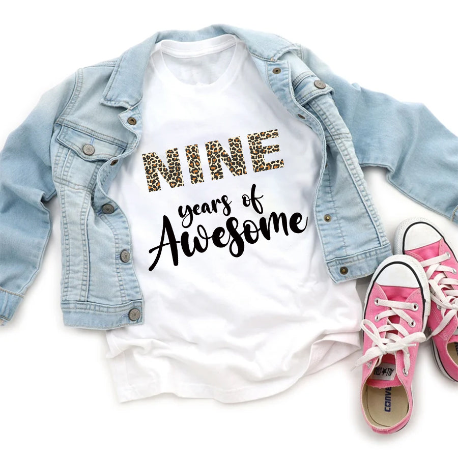 9th Birthday Shirt, Leopard Birthday Shirt, Nine Birthday Shirt, 9th Birthday T Shirt, Baby Shirt