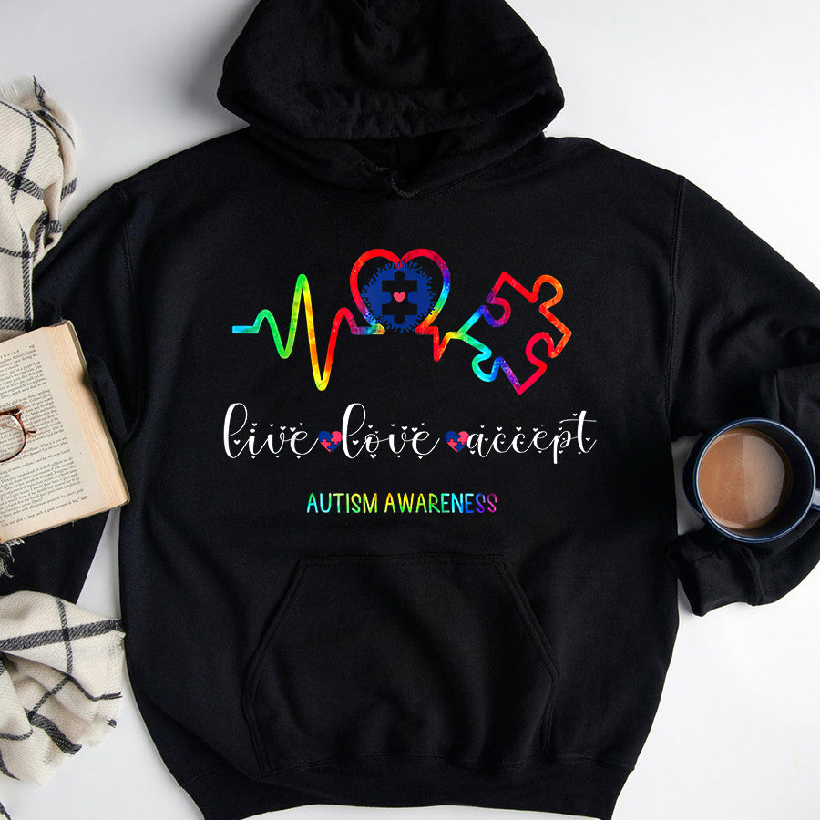 Live Love Accept Autism Awareness T-Shirt Autism Awareness Shirt