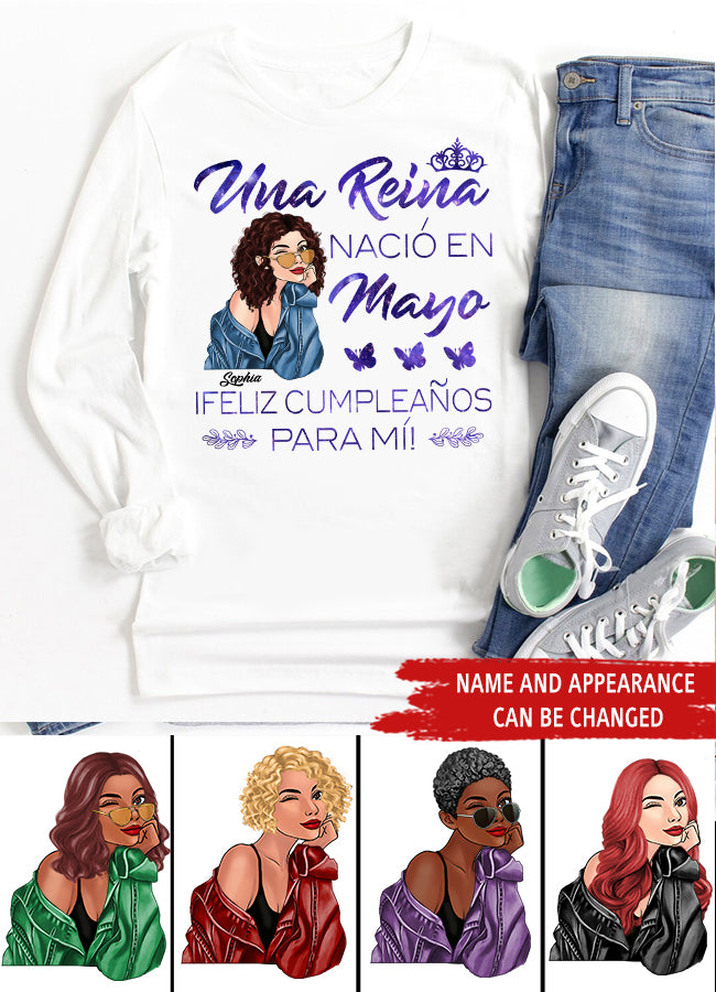 Camisa De Cumpleaños De Mayo, Camisa De Cumpleaños Personalizada, Reinas Nacidas En Mayo, Regalos De Cumpleaños De Mayo, Camisas De Mayo Para Mujeres