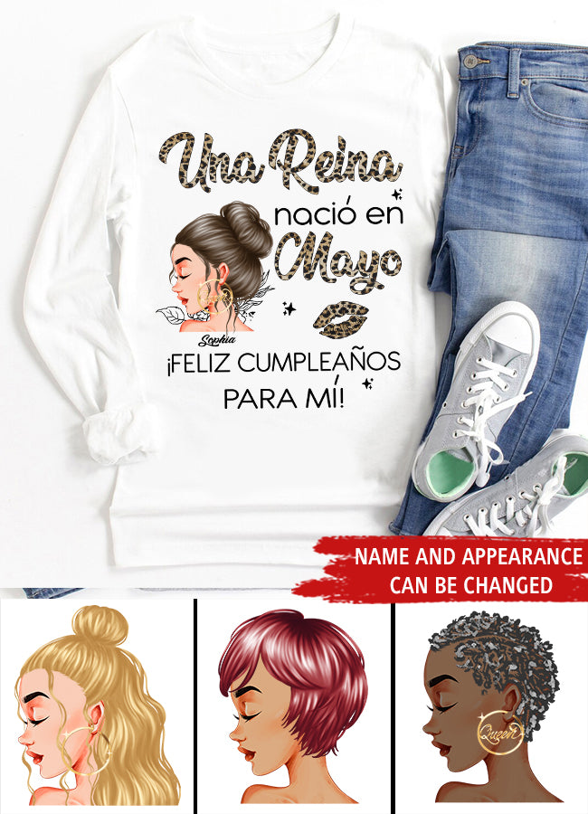 Camisa De Cumpleaños De Mayo, Camisa De Cumpleaños Personalizada, Reinas Nacidas En Mayo, Regalos De Cumpleaños De Mayo, Camisas De Mayo Para Mujeres