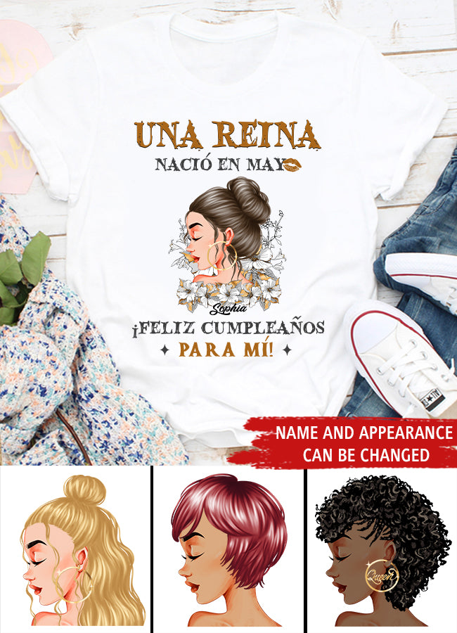 Camisa De Cumpleaños De Mayo, Camisa De Cumpleaños Personalizada, Reinas Nacidas En Mayo, Regalos De Cumpleaños De Mayo, Camisas De Mayo Para Mujeres