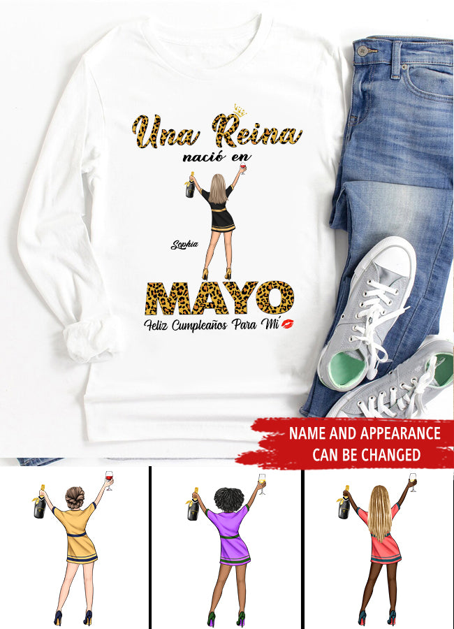 Camisa De Cumpleaños De Mayo, Camisa De Cumpleaños Personalizada, Reinas Nacidas En Mayo, Regalos De Cumpleaños De Mayo, Camisas De Mayo Para Mujeres