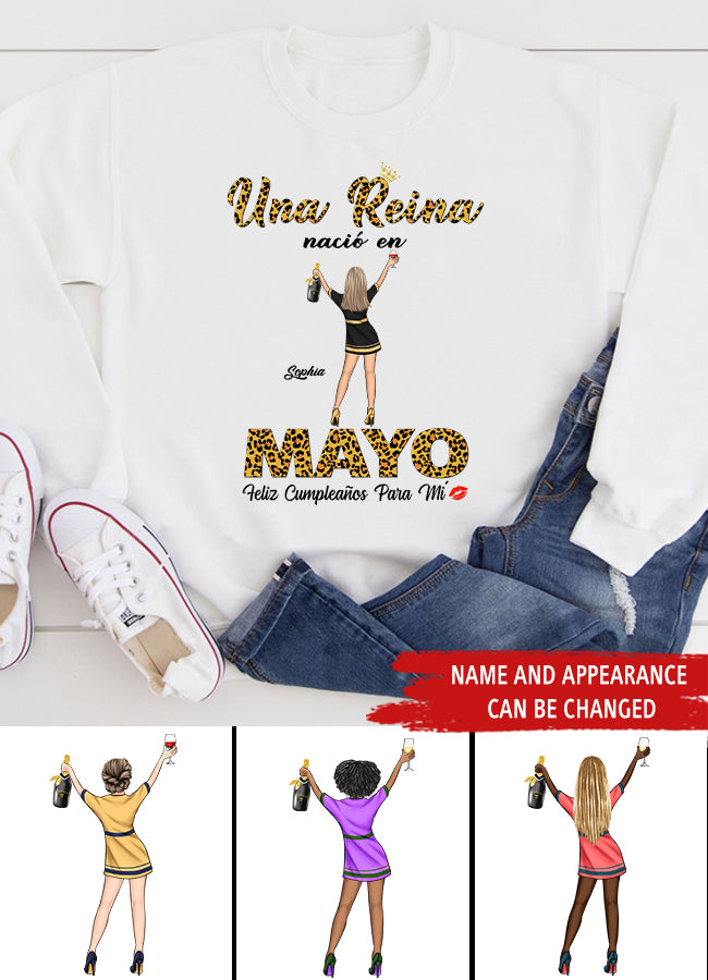 Camisa De Cumpleaños De Mayo, Camisa De Cumpleaños Personalizada, Reinas Nacidas En Mayo, Regalos De Cumpleaños De Mayo, Camisas De Mayo Para Mujeres