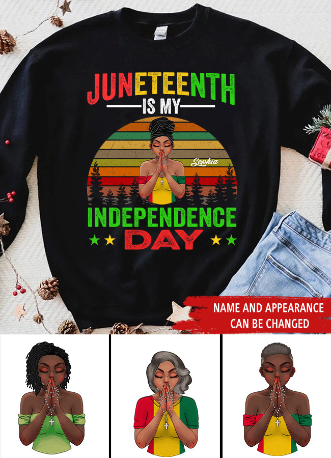 Juneteenth Shirt, Custom Juneteenth Shirt, Juneteenth Is My Independence Day Black Women 4th Of July T-shirt