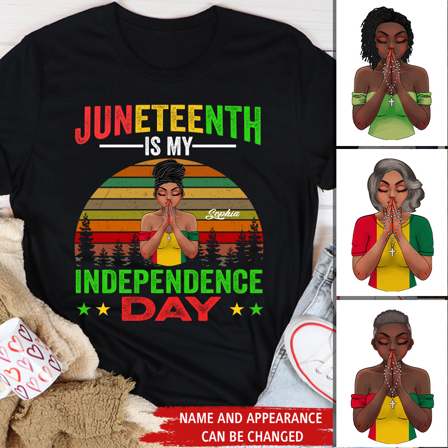 Juneteenth Shirt, Custom Juneteenth Shirt, Juneteenth Is My Independence Day Black Women 4th Of July T-shirt