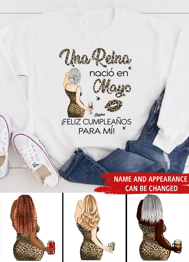 Camisa De Cumpleaños De Mayo, Camisa De Cumpleaños Personalizada, Reinas Nacidas En Mayo, Regalos De Cumpleaños De Mayo, Camisas De Mayo Para Mujeres