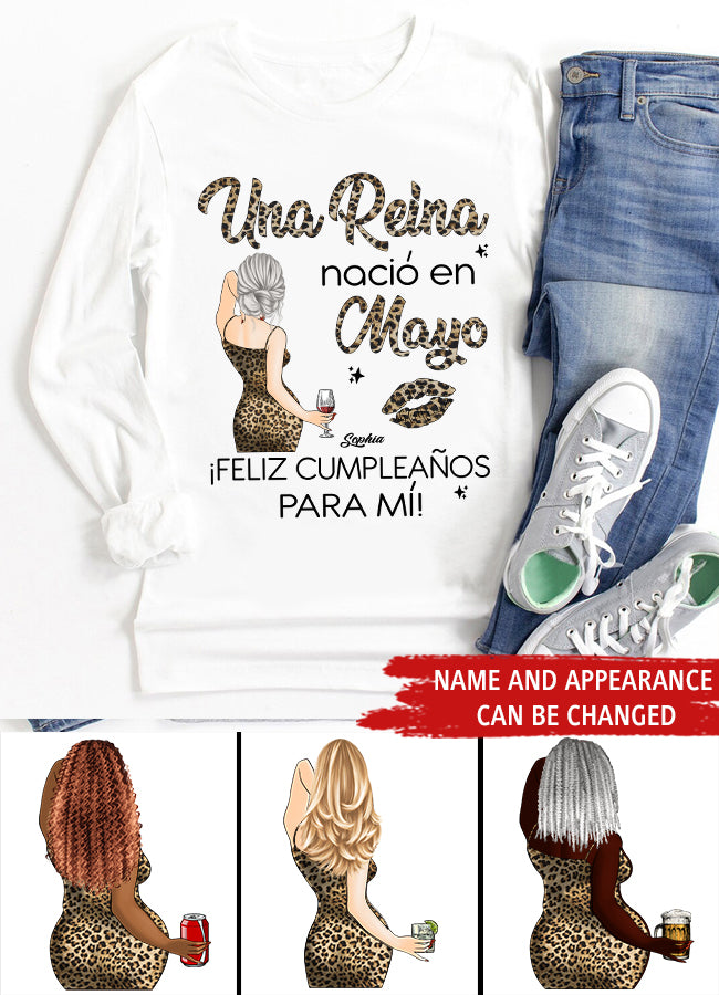 Camisa De Cumpleaños De Mayo, Camisa De Cumpleaños Personalizada, Reinas Nacidas En Mayo, Regalos De Cumpleaños De Mayo, Camisas De Mayo Para Mujeres