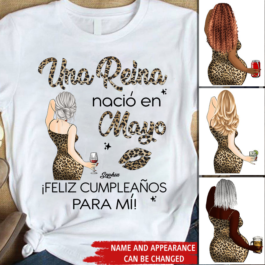 Camisa De Cumpleaños De Mayo, Camisa De Cumpleaños Personalizada, Reinas Nacidas En Mayo, Regalos De Cumpleaños De Mayo, Camisas De Mayo Para Mujeres