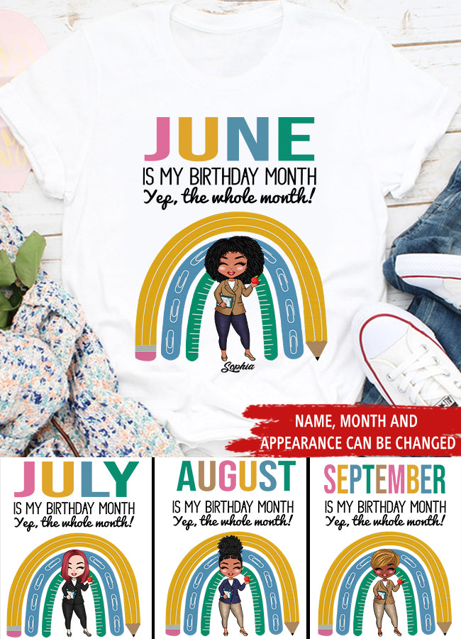 Personalized Shirt, Gift For Teacher, June Birthday Shirt, Custom Birthday Shirt, Queens Born In June, June Birthday Shirts For Woman, June Birthday Gifts