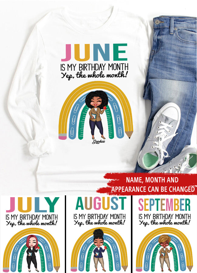 Personalized Shirt, Gift For Teacher, June Birthday Shirt, Custom Birthday Shirt, Queens Born In June, June Birthday Shirts For Woman, June Birthday Gifts