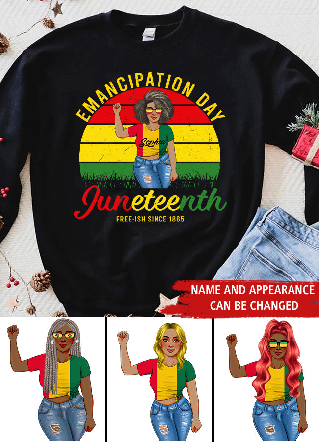 Juneteenth Shirt, Custom Juneteenth Shirt, Juneteenth Emancipation Day Vintage Cool Melanin Black Pride T-Shirt