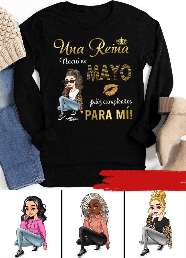 Camisa De Cumpleaños De Mayo, Camisa De Cumpleaños Personalizada, Reinas Nacidas En Mayo, Regalos De Cumpleaños De Mayo, Camisas De Mayo Para Mujeres