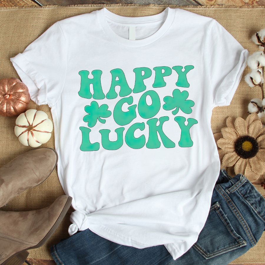 Happy Go Lucky Shirt, St Patricks Day Shirt, Retro St Patty Shirt, St Patty‘s Day, Lucky Shirt, Shamrock and Shenanigans, Lucky Tee, Unisex