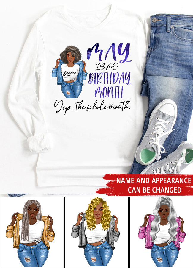May Birthday Shirt, Custom Birthday Shirt, Queens Born In May, May Birthday Gifts, May Shirts For Woman, May Is My Birthday Month, Yep The Whole Month