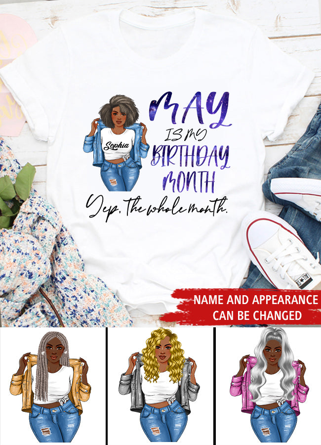 May Birthday Shirt, Custom Birthday Shirt, Queens Born In May, May Birthday Gifts, May Shirts For Woman, May Is My Birthday Month, Yep The Whole Month