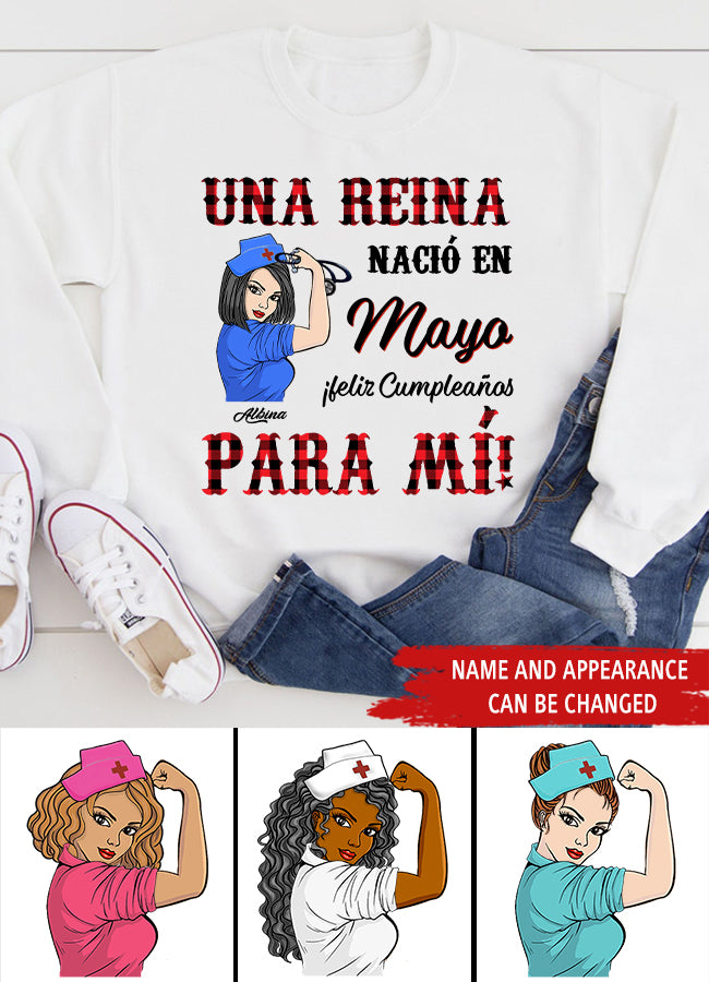 Camisa De Cumpleaños De Mayo, Camisa De Cumpleaños Personalizada, Reinas Nacidas En Mayo, Regalos De Cumpleaños De Mayo, Camisas De Mayo Para Mujeres