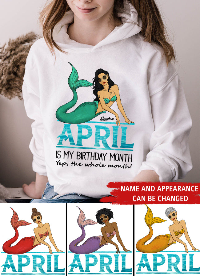 April Birthday Shirt, Custom Birthday Shirt, Queens Born In April, April Birthday Gifts, April shirts for Woman, Mermaid Shirt, Mermaid Gift