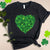 Heart Shamrock T-Shirt, Saint Patrick‘s Day Shirt, Lucky Charm Shirt For Irish, St Paddy’s Day Gift For Women