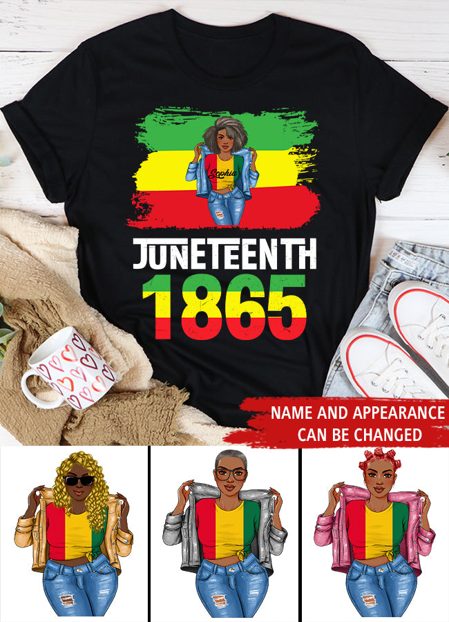 Juneteenth Shirt, Custom Juneteenth Shirt, Juneteenth Is My Independence Day Black Women 4th Of July T-Shirt
