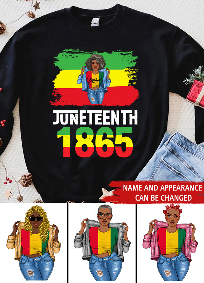 Juneteenth Shirt, Custom Juneteenth Shirt, Juneteenth Is My Independence Day Black Women 4th Of July T-Shirt