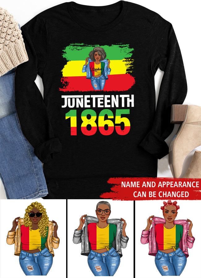 Juneteenth Shirt, Custom Juneteenth Shirt, Juneteenth Is My Independence Day Black Women 4th Of July T-Shirt